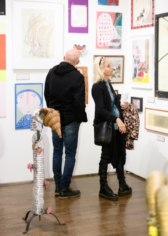 OAF Curated Space:&nbsp;Relishing the Raw: Contemporary Artists Collecting Outsider Art, Outsider Art Fair New York 2020 (installation view).&nbsp;, Photo by&nbsp;Darian DiCianno