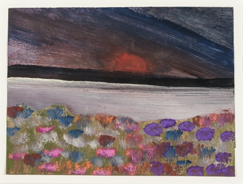 Frank Walter Dark Sky with Blooming Flowers